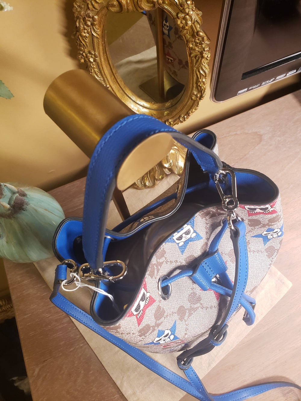 Karl Lagerfeld Paris Star Monogram Star Bucket Bag (Retail $228) - Picture 4 of 12
